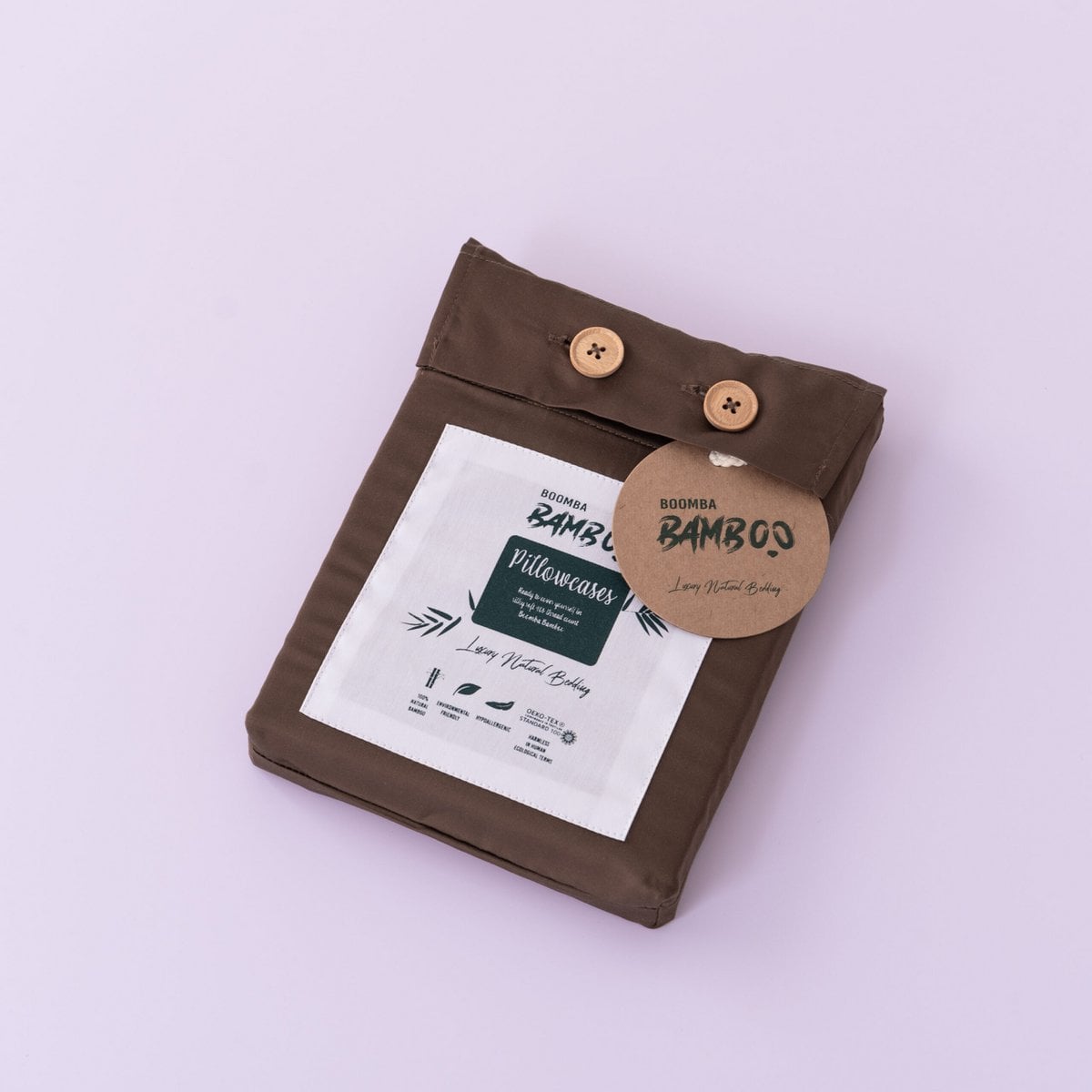 Coffee Brown bamboo pillowcases packaging