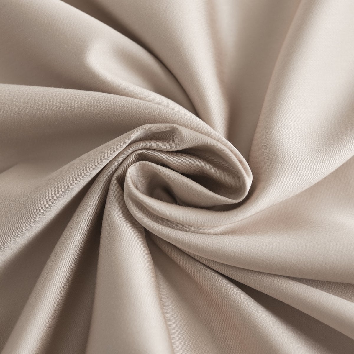Close-up of swirled Soft Taupe bamboo fabric