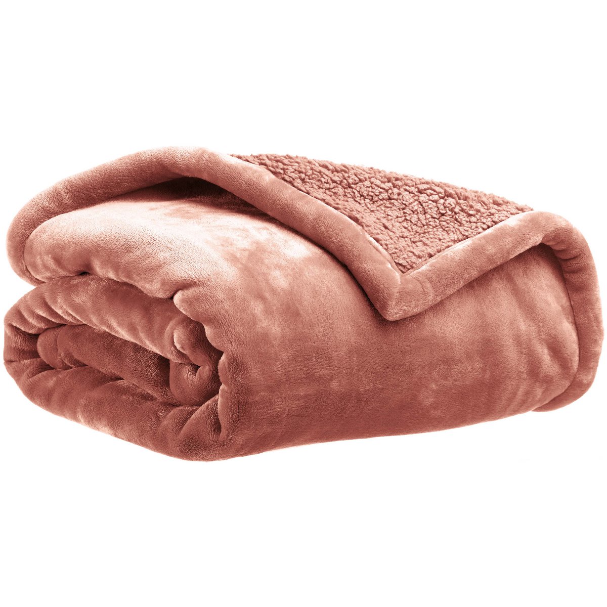 Michka double-sided bedspread in terracotta, 180×220 cm