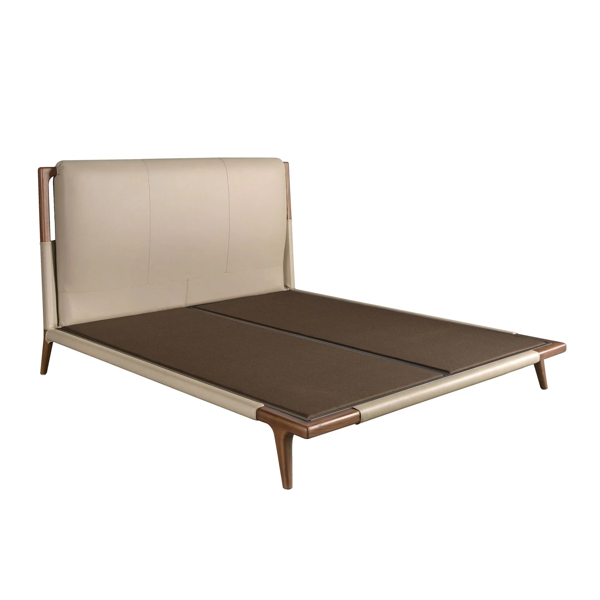 Polsterbett Bremen von Maison de Cocon – Kunstleder, Farbe Mink, 180x200 cm, Rahmenansicht