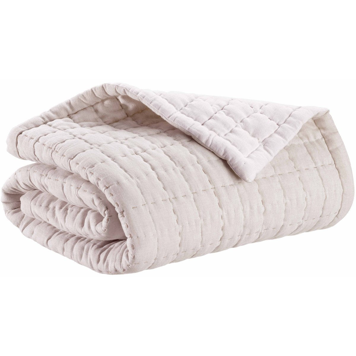Jeté de lit en coton Cambra, couleur naturelle, 180 × 260 cm