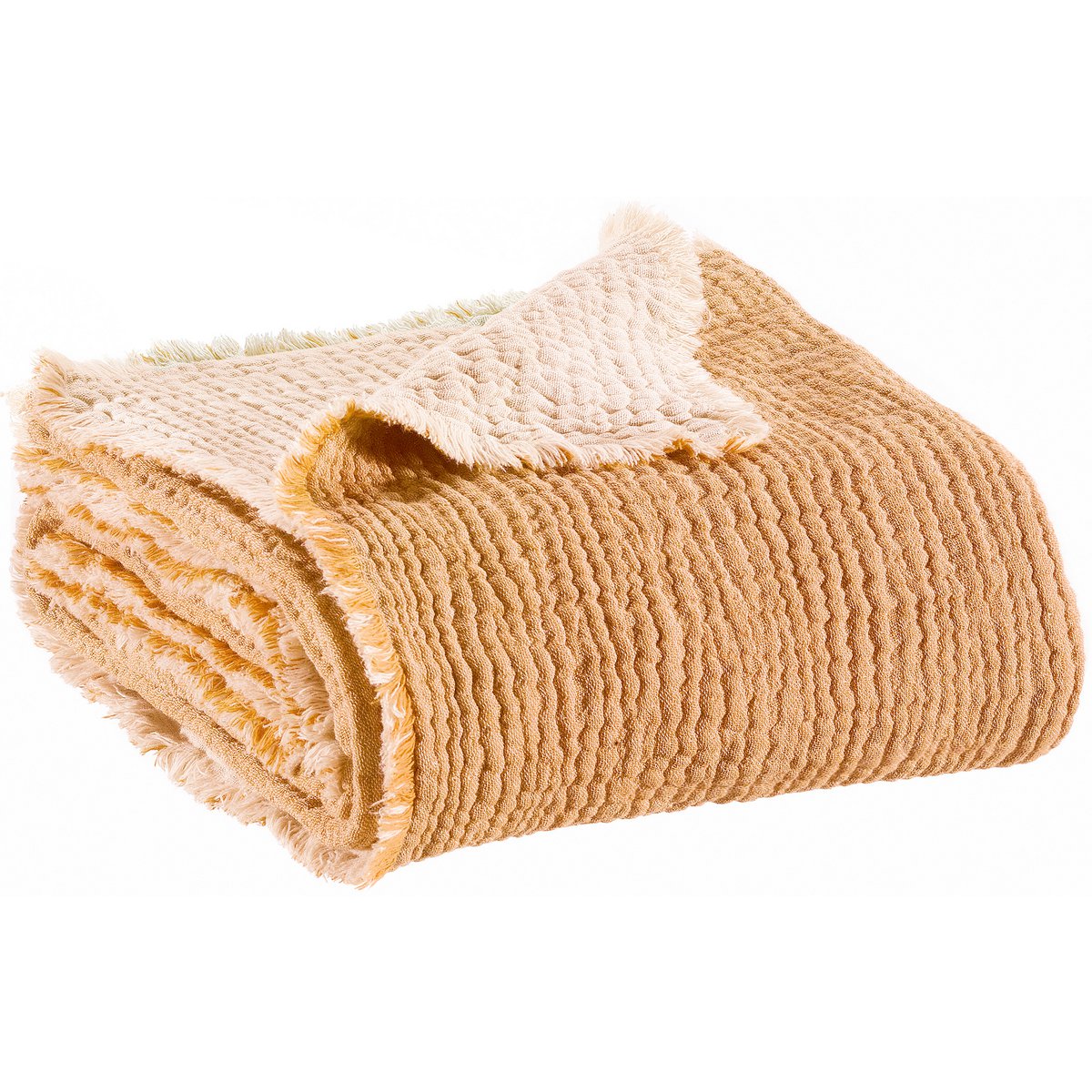 Emilio cotton bedspread in caramel, 180×260 cm