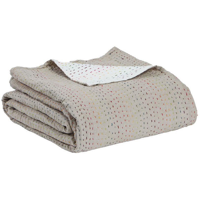 Gastounet cotton bedspread in multicolour, 260×260 cm