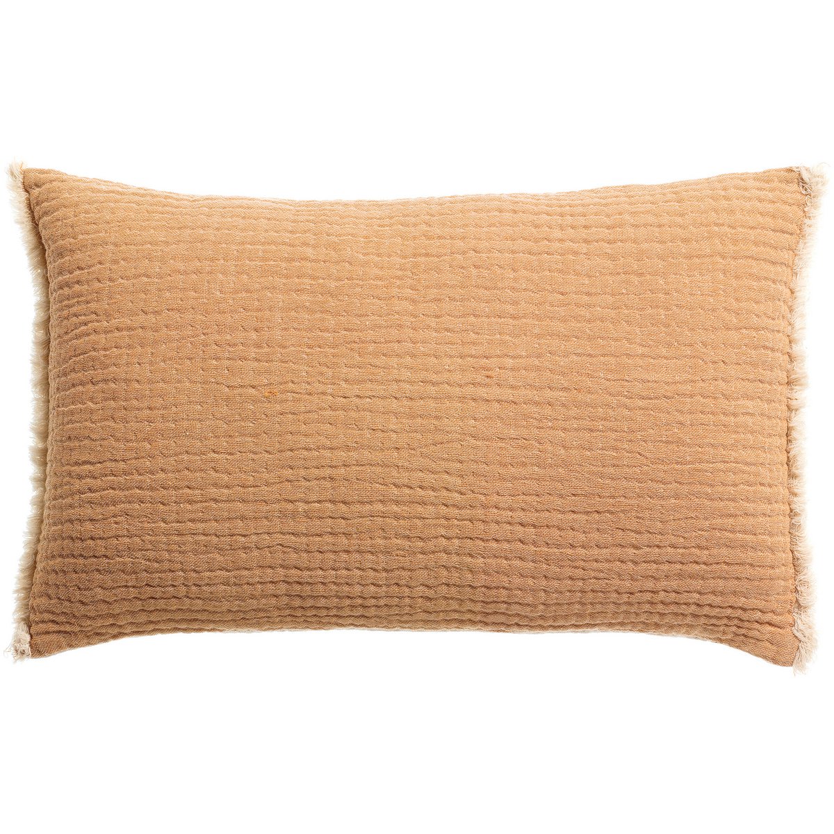 Emilio cotton cushion in caramel, 30×50 cm