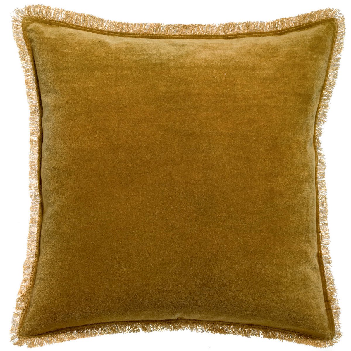 Fara cotton velvet cushion in bronze, 45×45 cm