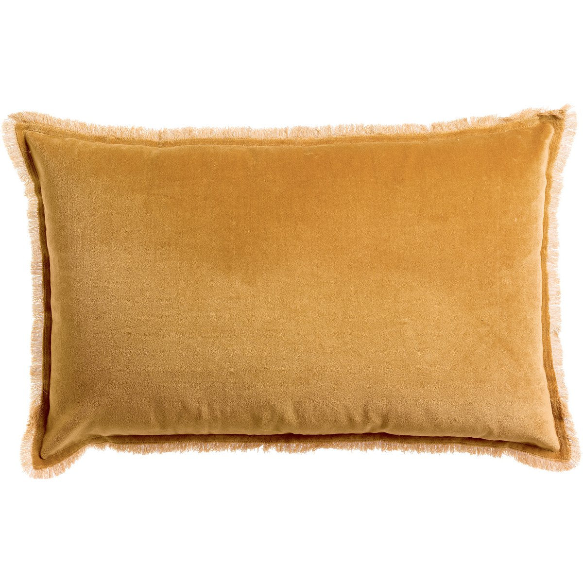 Fara cotton velvet cushion in cinnamon, 40×65 cm