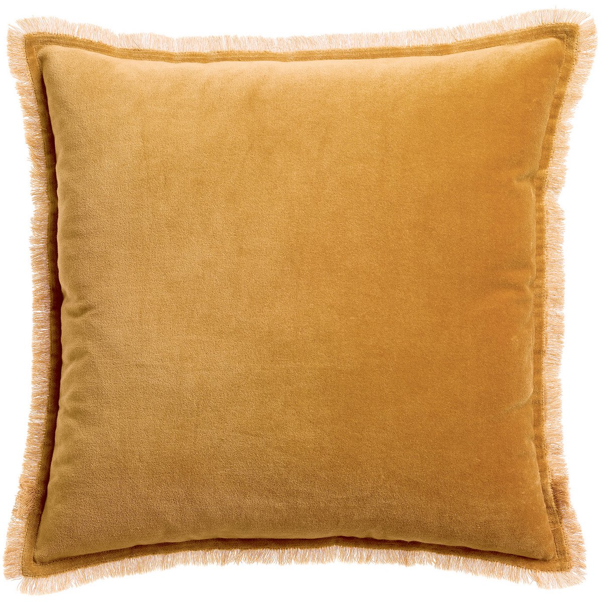 Fara cotton velvet cushion in cinnamon, 45×45 cm