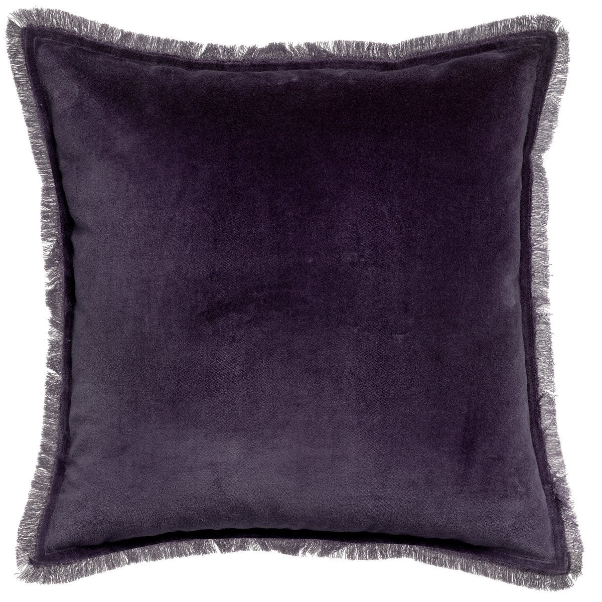 Fara-sierkussen van katoenfluweel in de kleur druif, 45×45 cm