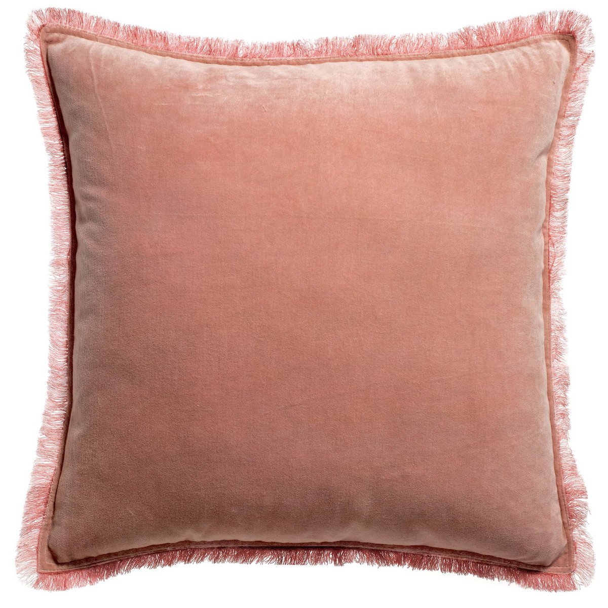 Fara-sierkussen van katoenfluweel in roze, 45×45 cm