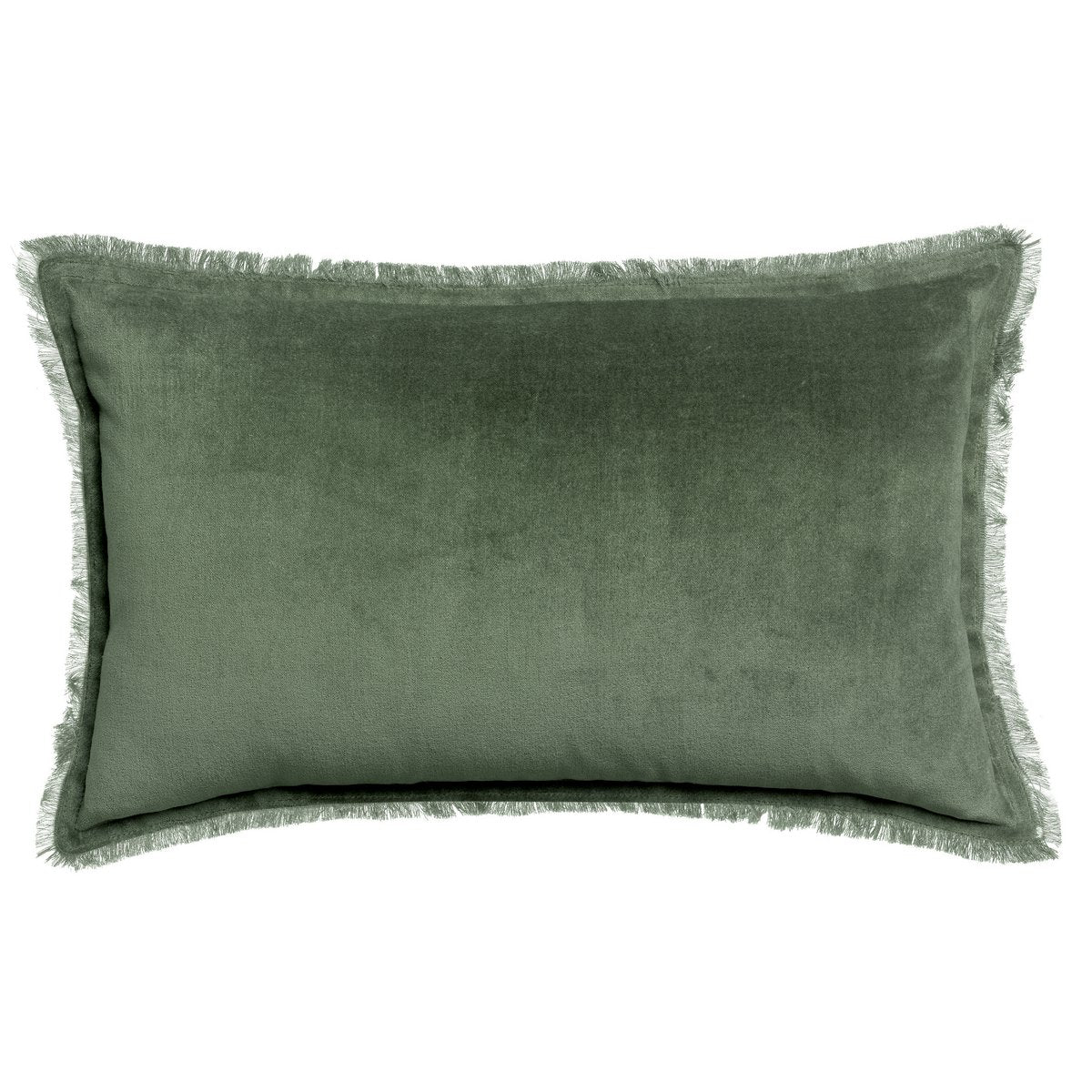 Fara-sierkussen van katoenfluweel in de kleur tijm, 30×50 cm