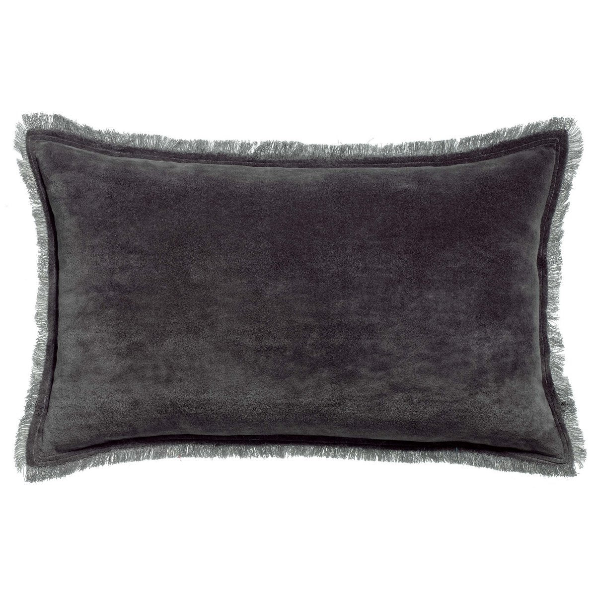Fara cotton velvet cushion in Umber, 30×50 cm