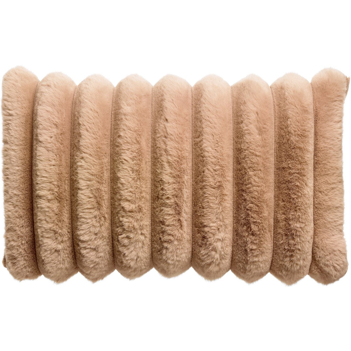 Alice polyester faux fur cushion in nutmeg, 30×50 cm
