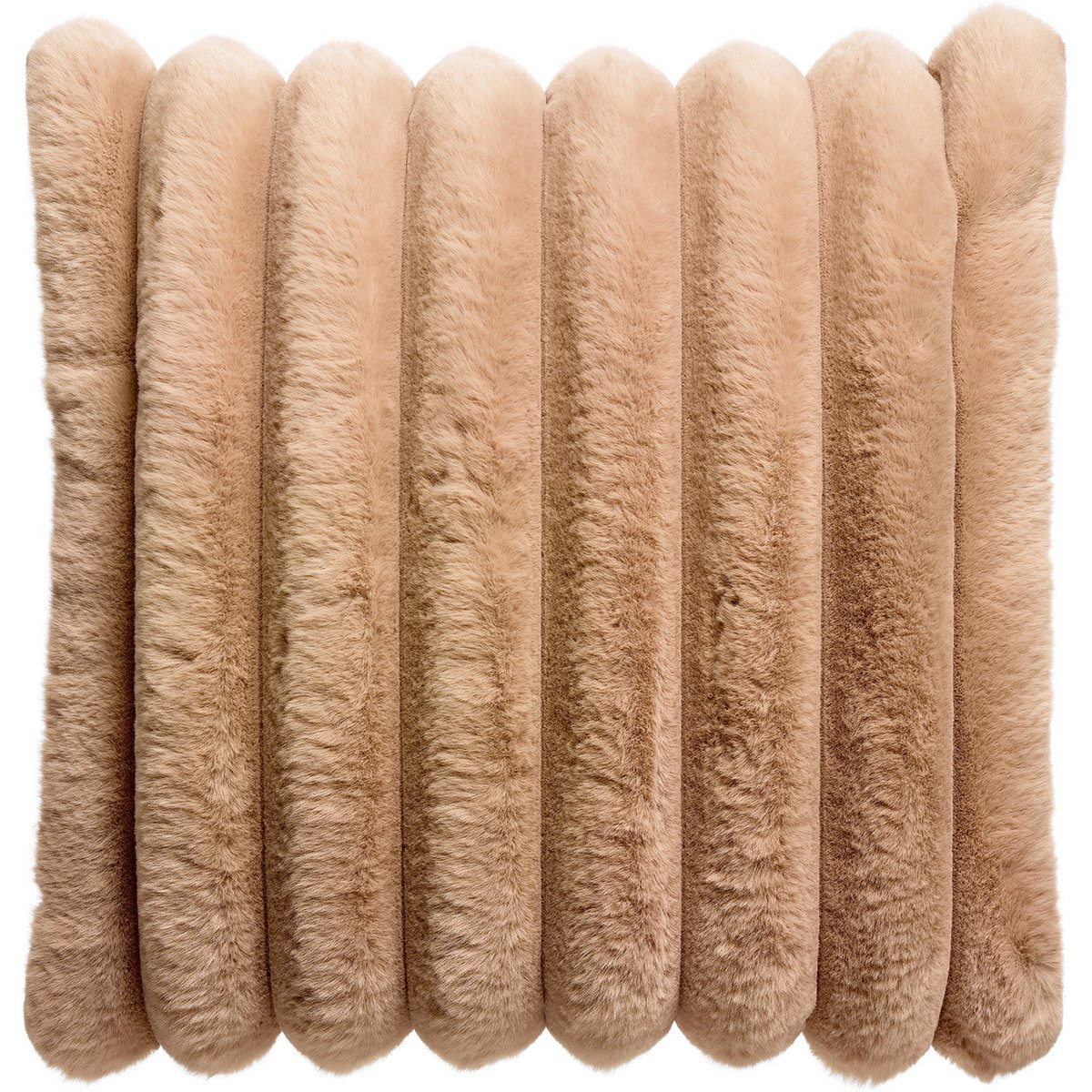 Alice polyester faux fur cushion in nutmeg, 45×45 cm