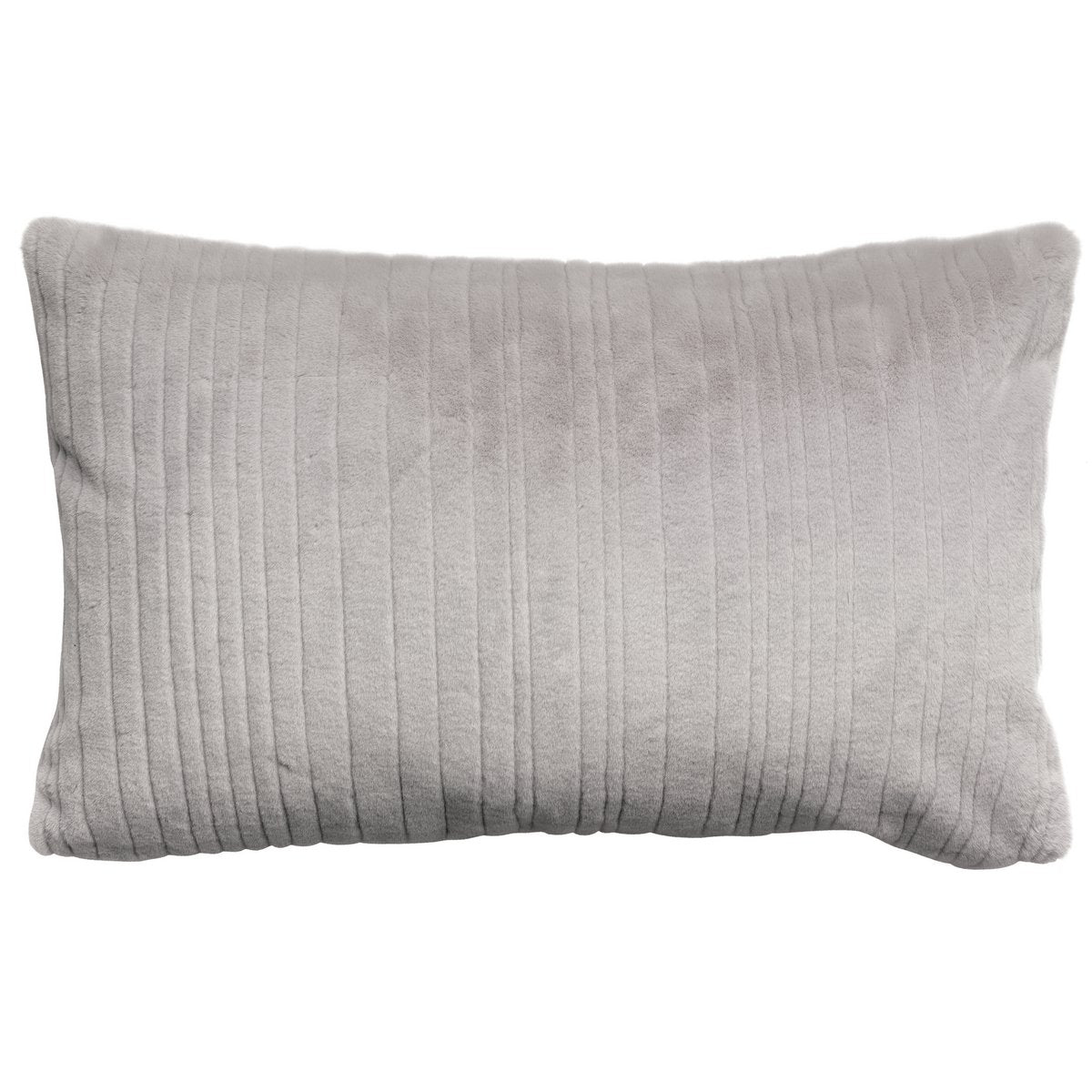 Artus polyester faux fur cushion in pearl, 65×40 cm