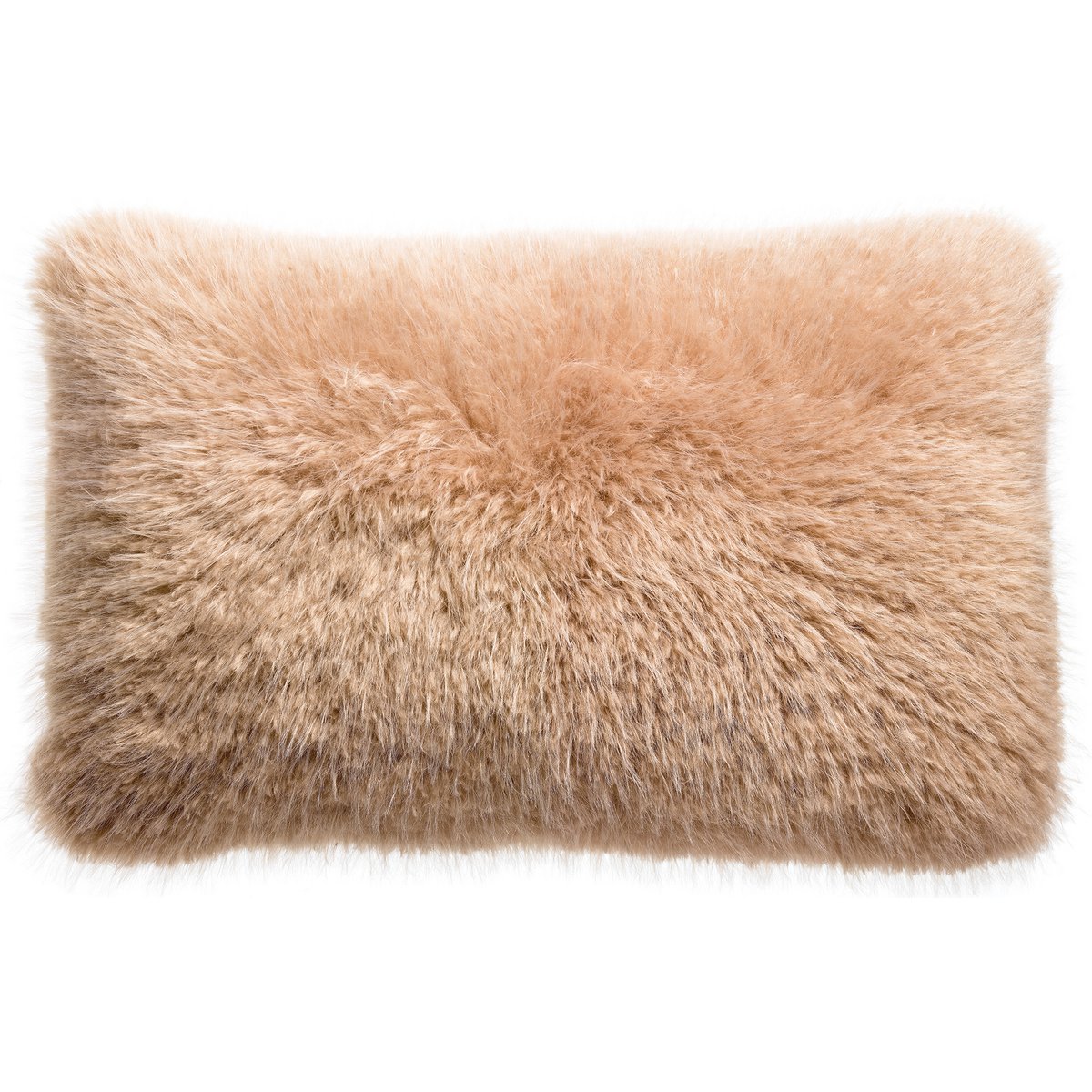 Betani polyester faux fur cushion in nutmeg, 40×65 cm