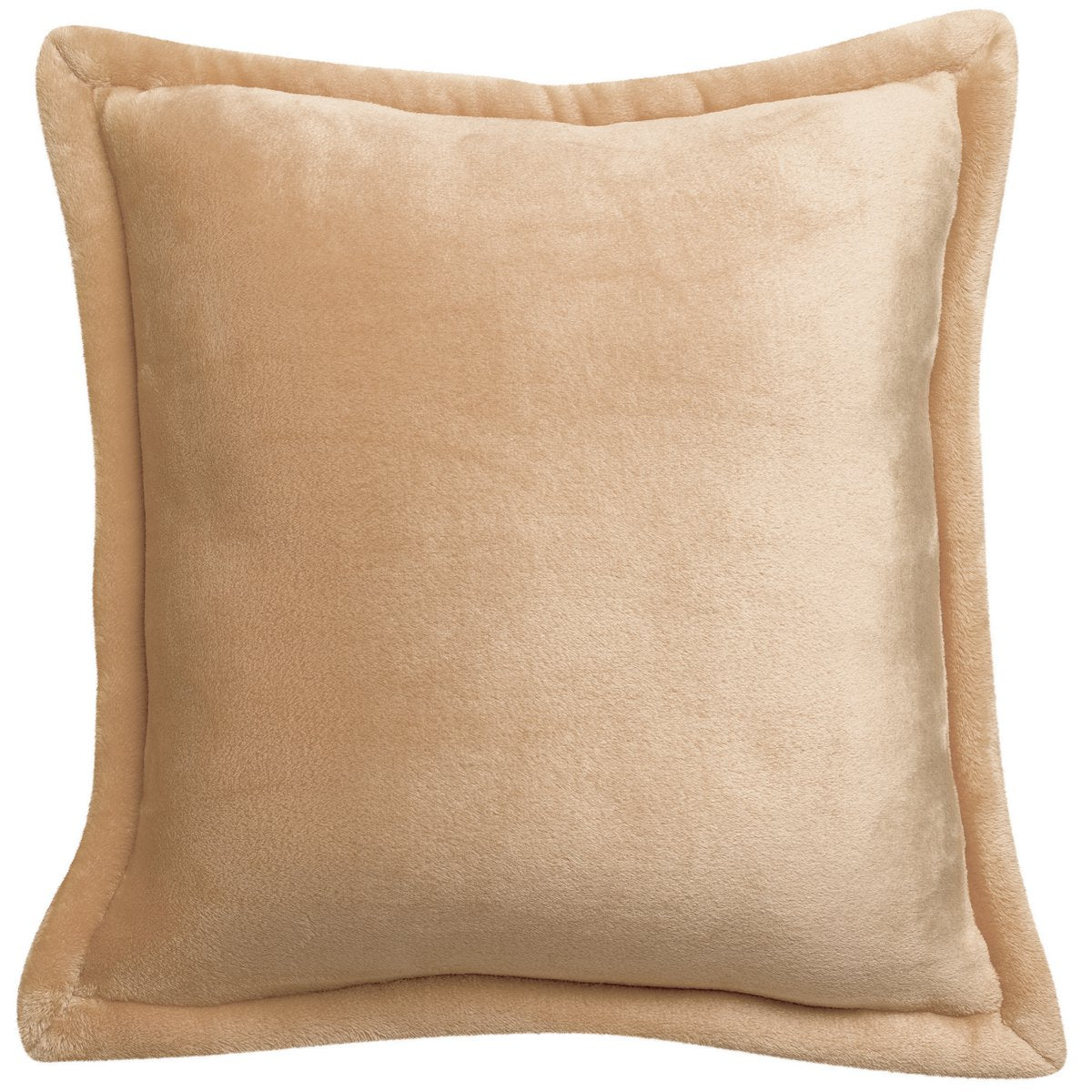 Tender polyester microfibre cushion in greige, 50×50 cm
