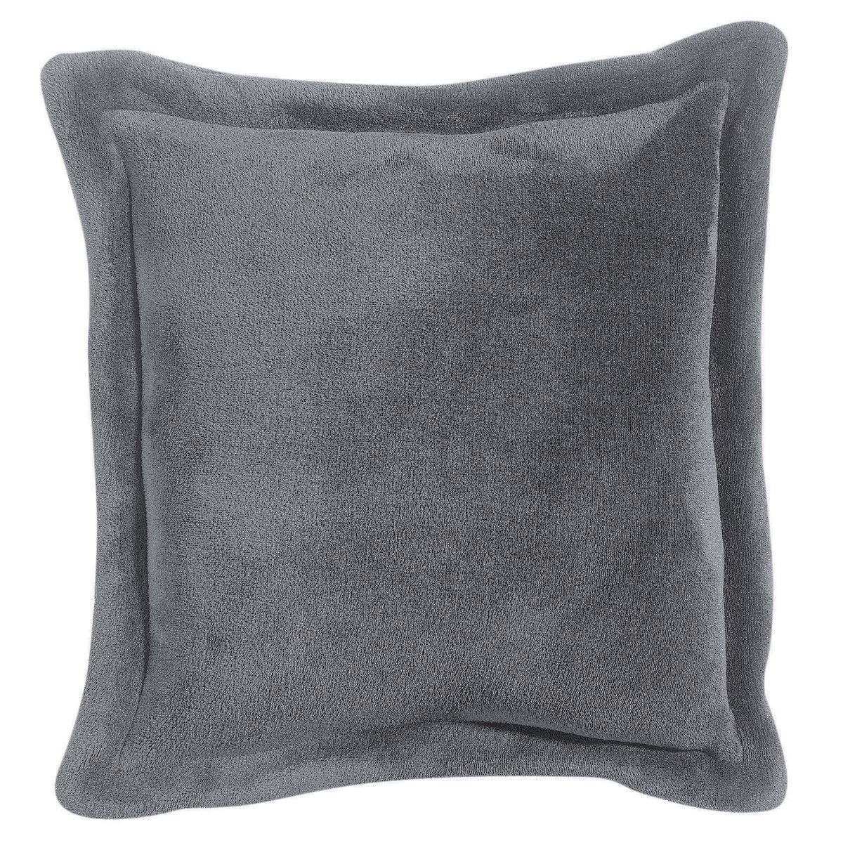 Tender polyester microfibre cushion in grey, 50×50 cm