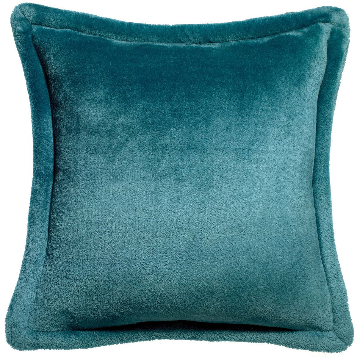 Tender polyester microfibre cushion in peacock, 50×50 cm