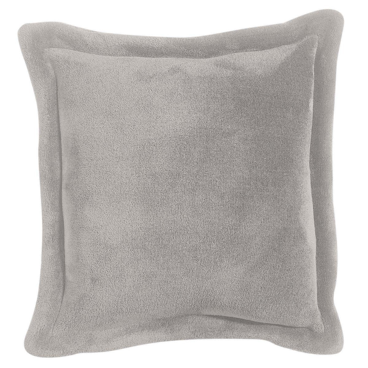 Tender polyester microfibre cushion in pearl, 50×50 cm