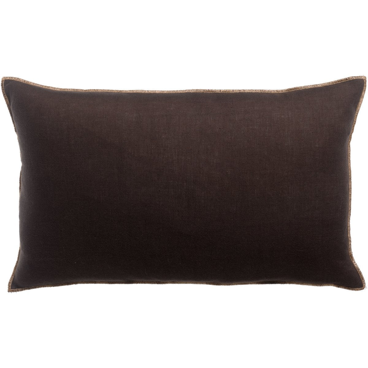 Coussin en lin Zeff Celeste, couleur Ébène, 30 × 50 cm