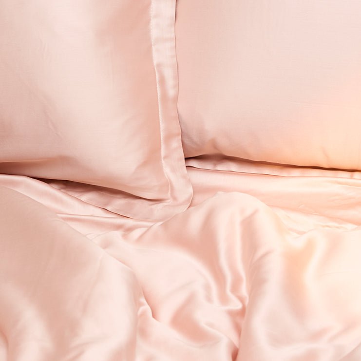 Close-up of the Eco Bamboo fabric texture in Powder Peach