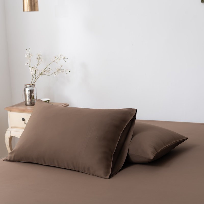 Bambus-Bettwäscheset für 1 Person, Coffee Brown, 400TC