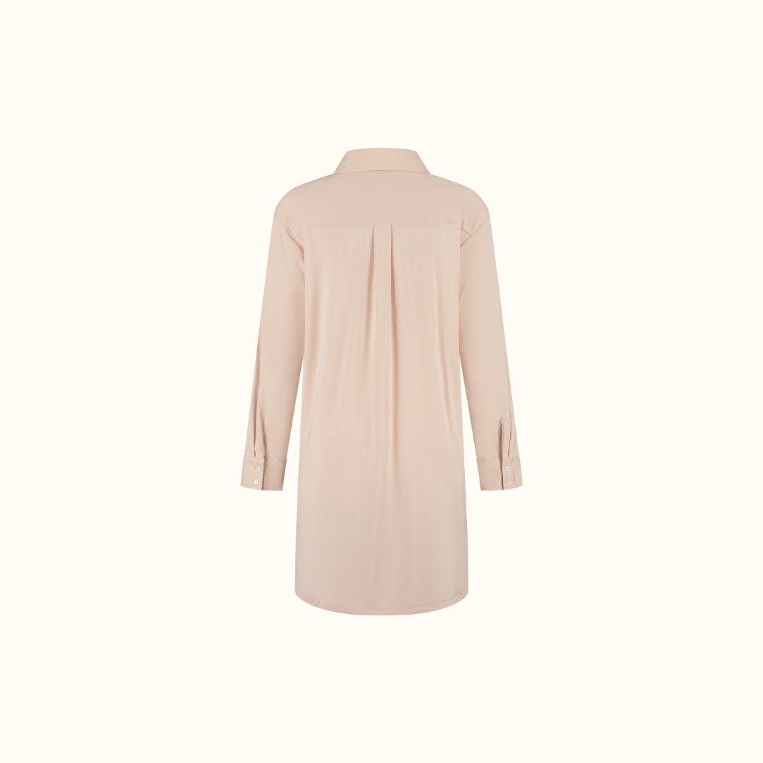 Back view of the Powder Peach nightgown on a plain background
