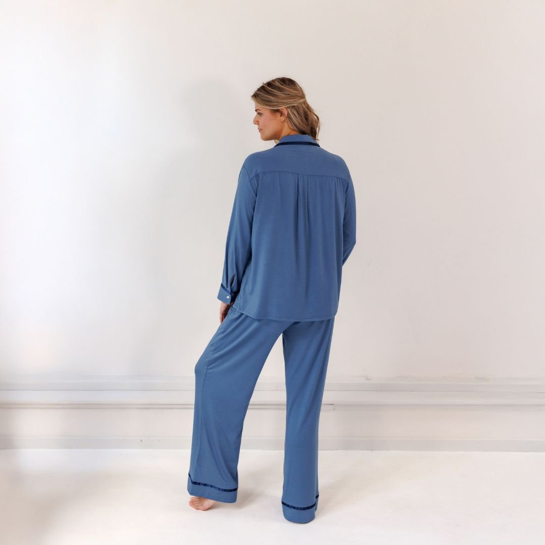 Back view of the Dark Blue pyjama set