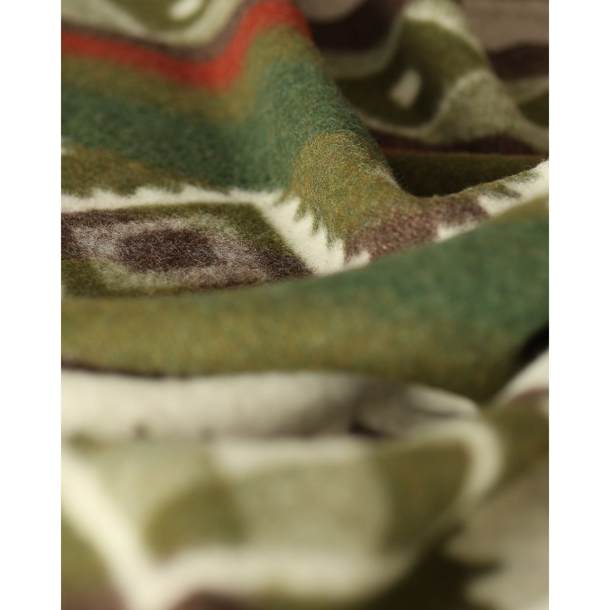Detail of Tribe throw's woven wool texture