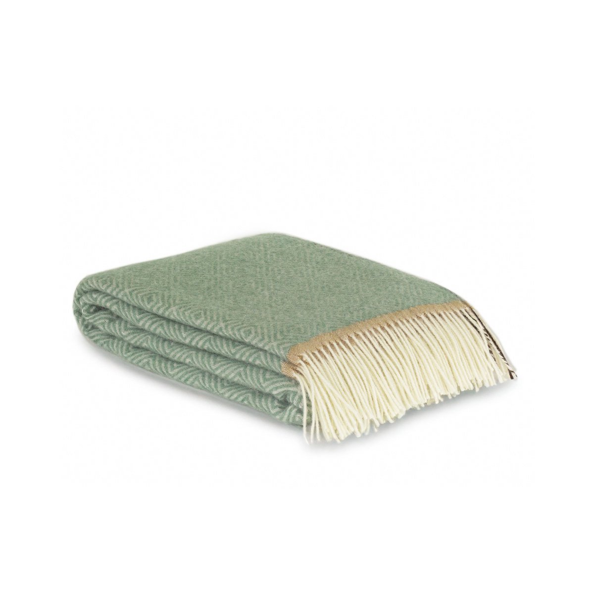 Folded Wool Throw Blanket Venezia in mint